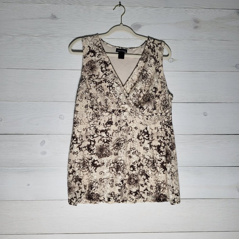Lane Bryant Top Babydoll Floral Lace Sleeveless Y2k Coastal Cowgirl.